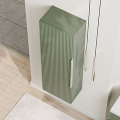 [BFFF862] Tixall Fluted Wall Hung Tall Bathroom Storage Unit, 400mm, Multiple Colours and Handle Options - Lifestyle 2