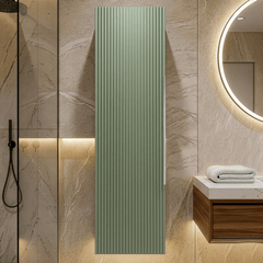 [BFFF862] Tixall Fluted Wall Hung Tall Bathroom Storage Unit, 400mm, Multiple Colours and Handle Options - Silo