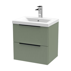 [BFFF892AH225] Tixall Fluted Front Wall Hung Vanity Basin Unit with Choice of Size, Colour and Handle Options - Cutout