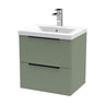 [BFFF892AH225] Tixall Fluted Front Wall Hung Vanity Basin Unit with Choice of Size, Colour and Handle Options - Cutout