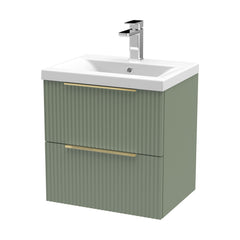[BFFF892AH325] Tixall Fluted Front Wall Hung Vanity Basin Unit with Choice of Size, Colour and Handle Options - Cutout