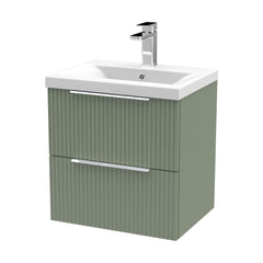 [BFFF892A] Tixall Fluted Front Wall Hung Vanity Basin Unit with Choice of Size, Colour and Handle Options - Cutout