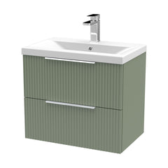 [BFFF893A] Tixall Fluted Front Wall Hung Vanity Basin Unit with Choice of Size, Colour and Handle Options - Cutout