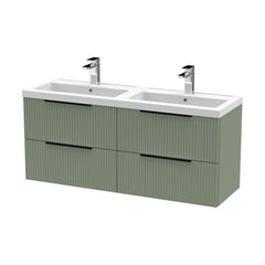 [BFFF893CH225] Tixall Fluted Front Wall Hung Vanity Basin Unit with Choice of Size, Colour and Handle Options - Cutout