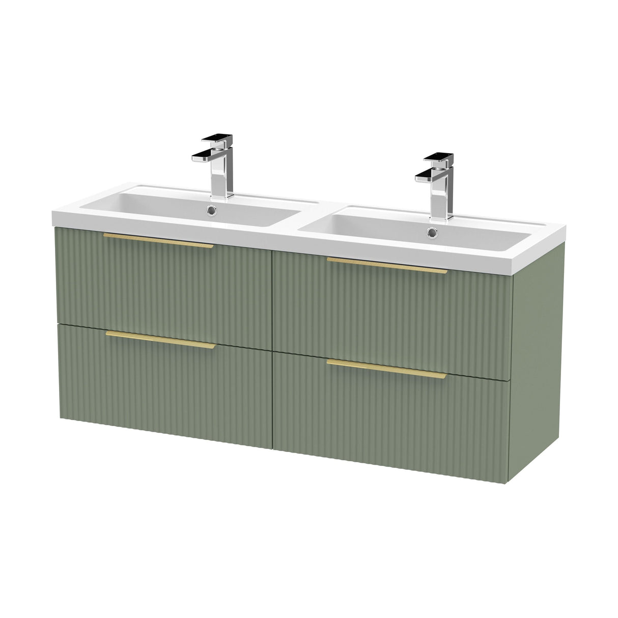 [BFFF893CH325] Tixall Fluted Front Wall Hung Vanity Basin Unit with Choice of Size, Colour and Handle Options - Cutout