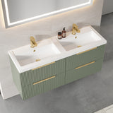 Fluted Front Wall Hung Vanity Basin Unit with Choice of Size, Colour and Handle Options