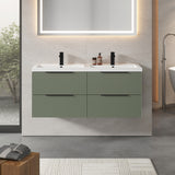 Fluted Front Wall Hung Vanity Basin Unit with Choice of Size, Colour and Handle Options