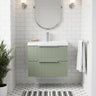 [BFFF893D] Tixall Fluted 2 Drawer Wall Hung Vanity Unit with Thin Edge Basin - Choice of Size and Colour - Silo