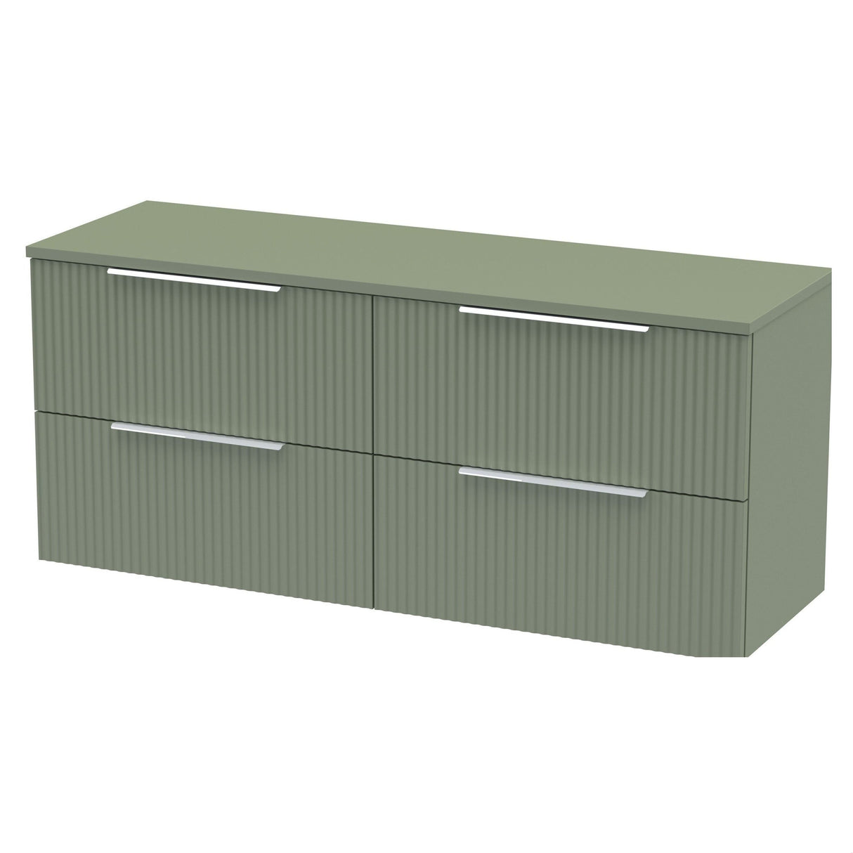 [BFFF893W2] Tixall Fluted 4 Drawer Wall Hung Vanity Unit with Worktop - Choice of Colour - Cutout