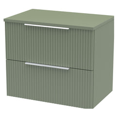 [BFFF893W] Tixall Fluted 2 Drawer Wall Hung Vanity Unit with Worktop - Choice of Size and Colour - Cutout