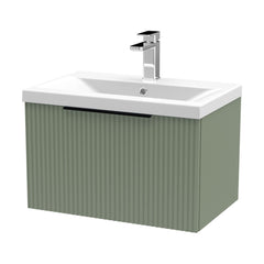 [BFFF894AH225] Tixall Fluted Front Wall Hung Vanity Basin Unit with Choice of Size, Colour and Handle Options - Cutout