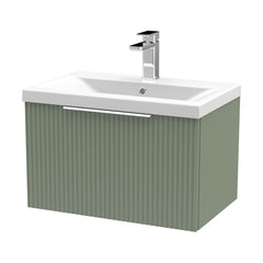 [BFFF894A] Tixall Fluted Front Wall Hung Vanity Basin Unit with Choice of Size, Colour and Handle Options - Cutout