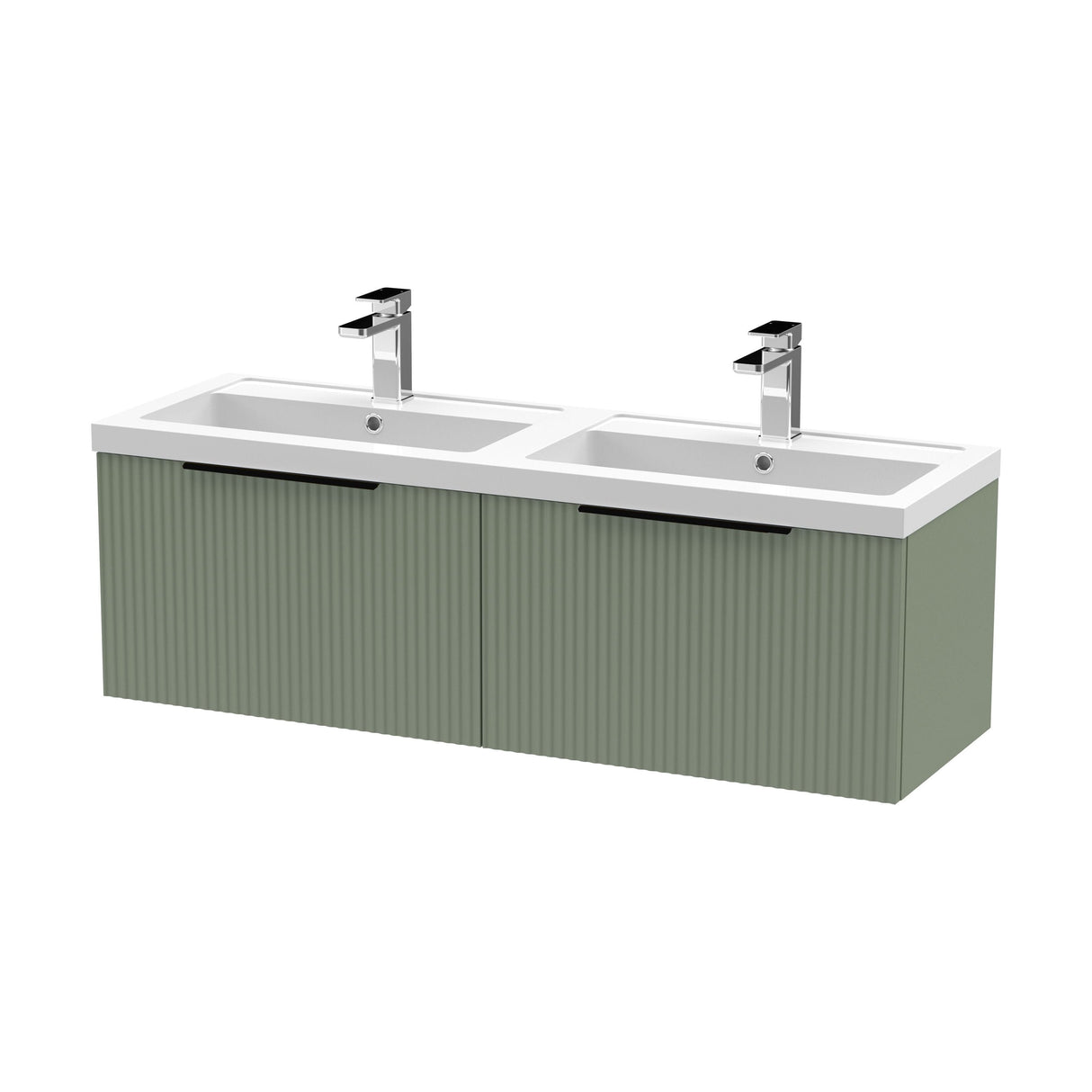 [BFFF894CH225] Tixall Fluted Front Wall Hung Vanity Basin Unit with Choice of Size, Colour and Handle Options - Cutout
