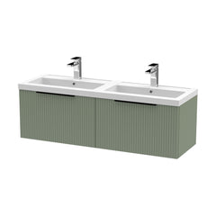 [BFFF894CH225] Tixall Fluted Front Wall Hung Vanity Basin Unit with Choice of Size, Colour and Handle Options - Cutout