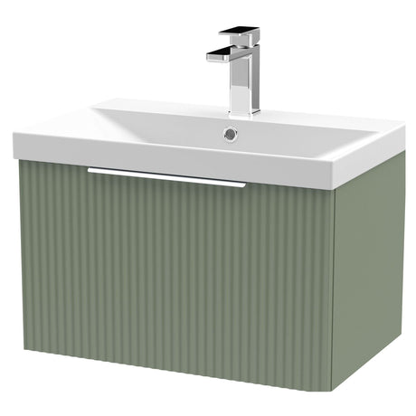 [BFFF894D] Tixall 1 Drawer Wall Hung Vanity Basin Unit with 1 Tap Hole Thin-Edge Ceramic Basin, Choice of Size and Colour - Cutout