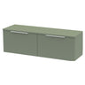 [BFFF894W2] Tixall Fluted 2 Drawer Wall Hung Vanity Unit with Worktop - Choice of Colour - Cutout