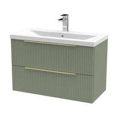[BFFF895AH326] Tixall Fluted Front Wall Hung Vanity Basin Unit with Choice of Size, Colour and Handle Options - Cutout