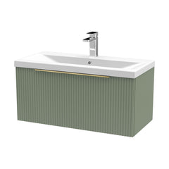 [BFFF896AH326] Tixall Fluted Front Wall Hung Vanity Basin Unit with Choice of Size, Colour and Handle Options - Cutout