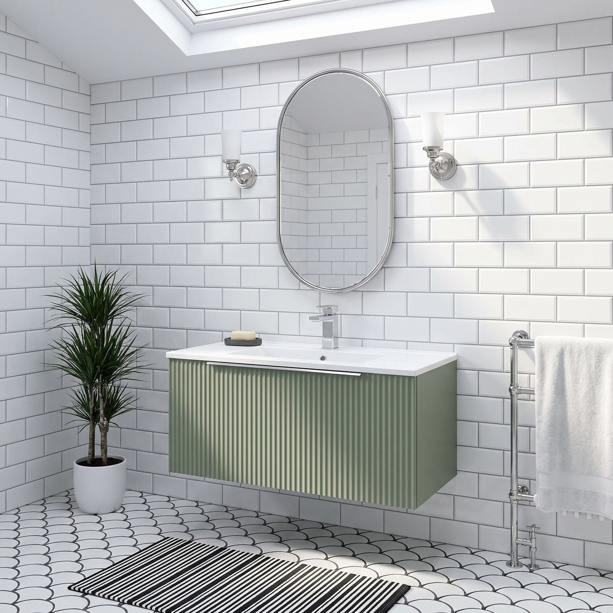 [BFFF896B] Tixall 1 Drawer Wall Hung Vanity Basin Unit with 1 Tap Hole Minimalist Ceramic Basin, Choice of Size and Colour