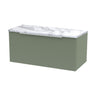 [BFFF896LCM] Tixall Fluted 1 Drawer Wall Hung Vanity Unit with Carrera Marble Laminate Worktop - Choice of Size and Colour - Cutout