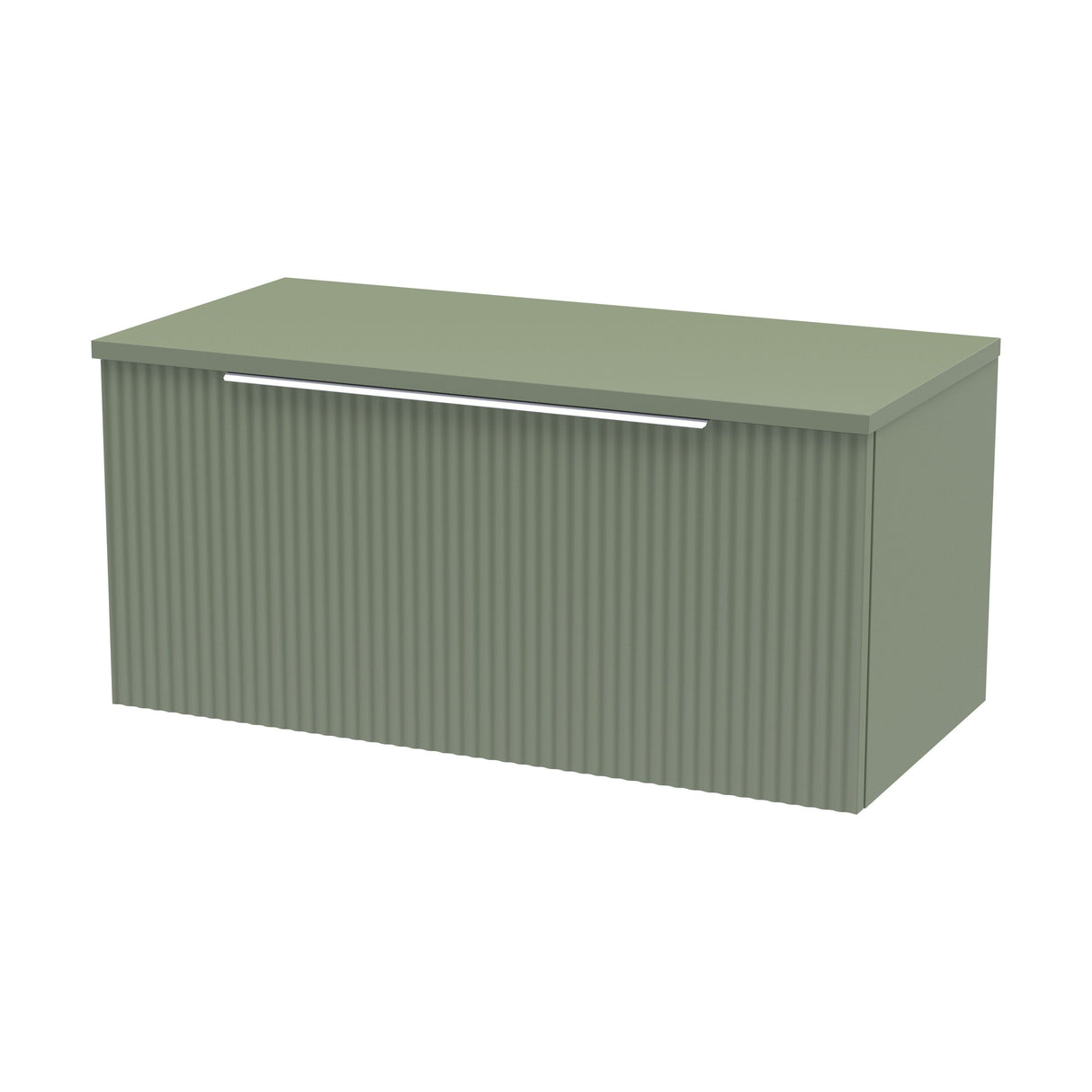 [BFFF896W] Tixall Fluted 1 Drawer Wall Hung Vanity Unit with Worktop - Choice of Size and Colour - Cutout