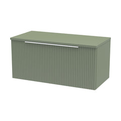 [BFFF896W] Tixall Fluted 1 Drawer Wall Hung Vanity Unit with Worktop - Choice of Size and Colour - Cutout