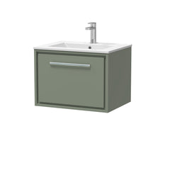 [BFFL3122C] Longnor Modern Bathroom Wall Hung Single Drawer Vanity Unit & Basin, Choice of Size and Colour - Cutout