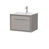 [BFFL3222C] Longnor Modern Bathroom Wall Hung Single Drawer Vanity Unit & Basin, Choice of Size and Colour - Cutout