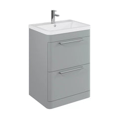 [BFGE201A] Calwich Contemporary Bathroom Floor Standing Vanity Basin Unit with 2 Drawers & 1 Tap Hole Basin, Choice of Size/Colour/Basin Type - Cutout