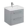 [BFGE202] Calwich Contemporary Bathroom Wall Hung Vanity Unit with 2 Soft Close Drawers & 1 Tap Hole Basin, Choice of Size/Colour/Basin Type - Cutout
