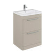 [BFGE3201A] Balterley Contemporary Bathroom Floor Standing Vanity Basin Unit with 2 Drawers & 1 Tap Hole Ceramic Basin, Pebble Grey, 600mm - Cutout