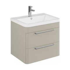 [BFGE3202A] Calwich Contemporary Bathroom Wall Hung Vanity Unit with 2 Soft Close Drawers & 1 Tap Hole Basin, Choice of Size/Colour/Basin Type - Cutout