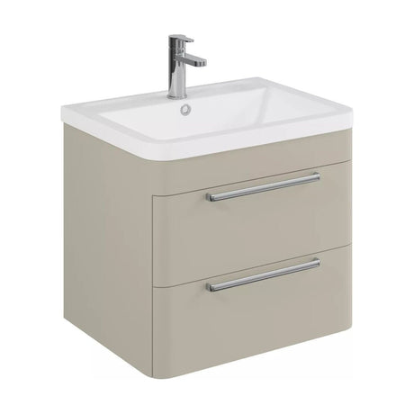 [BFGE3202A] Calwich Contemporary Bathroom Wall Hung Vanity Unit with 2 Soft Close Drawers & 1 Tap Hole Basin, Choice of Size/Colour/Basin Type - Cutout