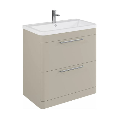 [BFGE3204A] Balterley Contemporary Bathroom Floor Standing Vanity Basin Unit with 2 Drawers & 1 Tap Hole Ceramic Basin, Pebble Grey, 800mm - Cutout