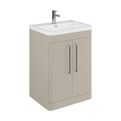 [BFGE3210A] Calwich Contemporary Bathroom Floor Standing Vanity with 2 Soft Close Doors & 1 Tap Hole Basin, 600mm, Choice of Colour and Basin Type - Cutout