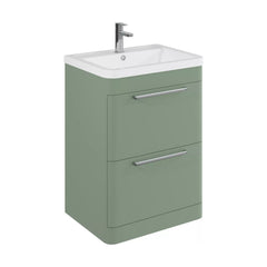 [BFGE801] Calwich Contemporary Bathroom Floor Standing Vanity Basin Unit with 2 Drawers & 1 Tap Hole Basin, Choice of Size/Colour/Basin Type - Cutout