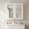 [BFHE117] Butterton Traditional Wall Mounted Mirror Cabinet with 2 Soft Close Doors and Shelf, 600mm, Choice of Colour - Silo
