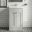 [BFHE123A] Butterton Floor Standing 2 Door Vanity Unit with Classic Basin 1 Tap Hole, Choice of Size and Colour - Silo