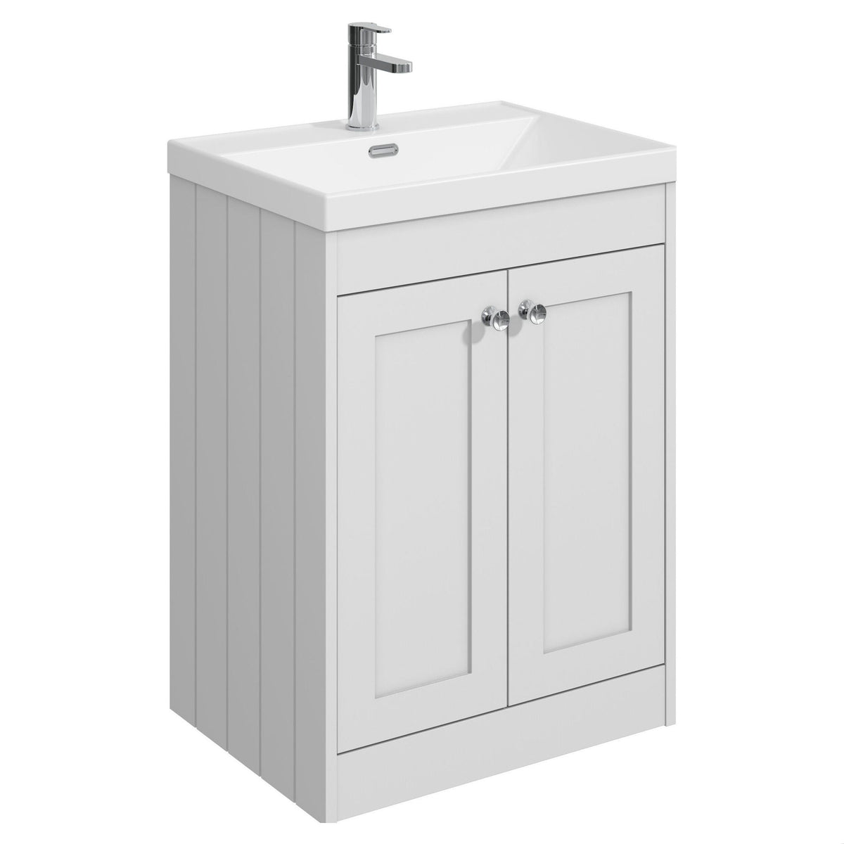 [BFHE125E] Butterton Traditional 2 Door Floor Standing Vanity Unit with Thin-Edge Basin, Choice of Size and Colour - Cutout