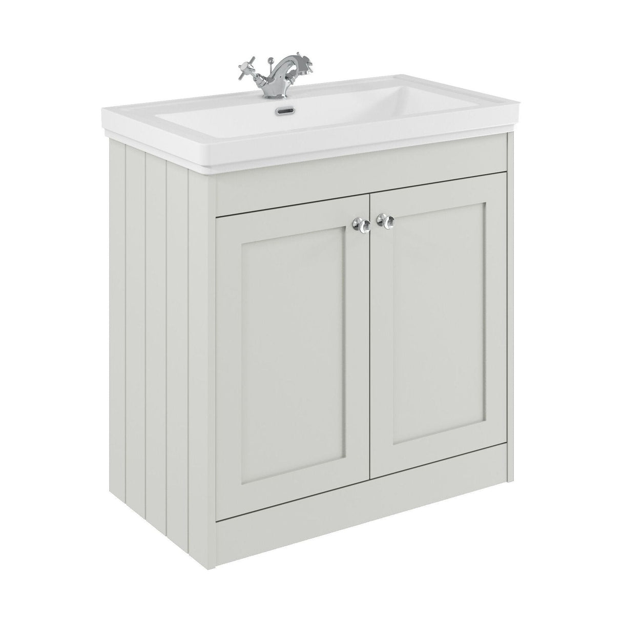 [BFHE126A] Butterton Floor Standing 2 Door Vanity Unit with Classic Basin 1 Tap Hole, Choice of Size and Colour - Cutout