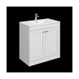 [BFHE126C] Balterley 800mm Floor Standing 2 Door Unit with Minimalist Basin 1 Tap Hole - Satin White - Cutout