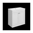 [BFHE126K] Balterley 800mm Floor Standing 2 Door Unit with Minimalist Basin No Tap Hole - Satin White - Cutout