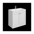 [BFHE126P] Balterley 800mm Floor Standing 2 Door Unit with Stone Basin 1 Tap Hole - Satin White - Cutout
