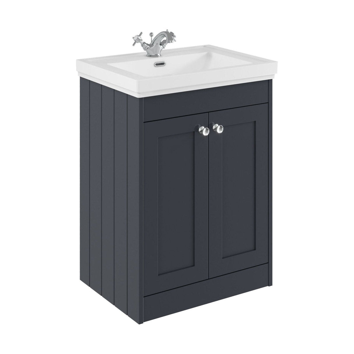 [BFHE1425A] Butterton Floor Standing 2 Door Vanity Unit with Classic Basin 1 Tap Hole, Choice of Size and Colour - Cutout