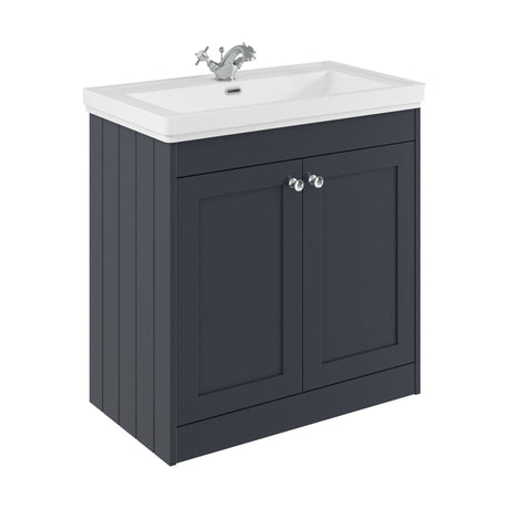 [BFHE1426A] Balterley 800mm Floor Standing 2 Door Unit with Classic Basin 1 Tap Hole - Satin Dark Grey - Cutout