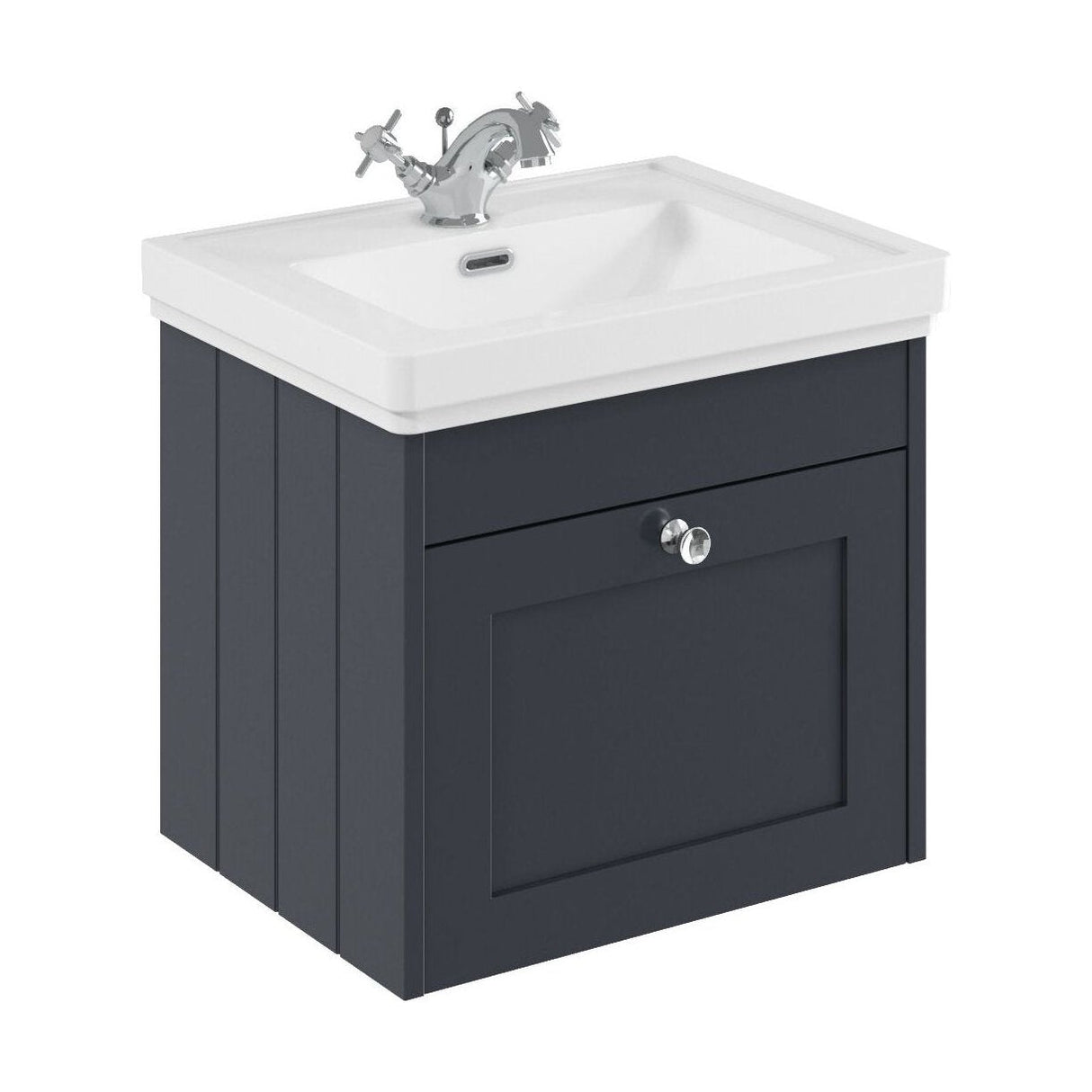[BFHE1491A] Butterton Traditional 1 Drawer Wall Hung Vanity Unit with Classic Basin, Choice of Size and Colour - Cutout