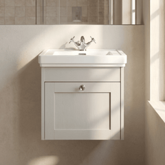 [BFHE191A] Butterton Traditional 1 Drawer Wall Hung Vanity Unit with Classic Basin, Choice of Size and Colour