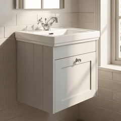 [BFHE191A] Butterton Traditional 1 Drawer Wall Hung Vanity Unit with Classic Basin, Choice of Size and Colour