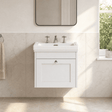 [BFHE191B] Balterley 500mm Wall Hung 1 Drawer Unit with Classic Basin 3 Tap Hole - Satin White - Silo