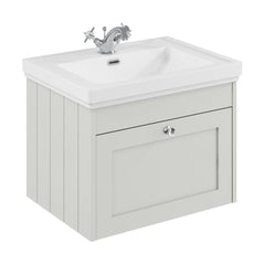 [BFHE194A] Butterton Traditional 1 Drawer Wall Hung Vanity Unit with Classic Basin, Choice of Size and Colour - Cutout